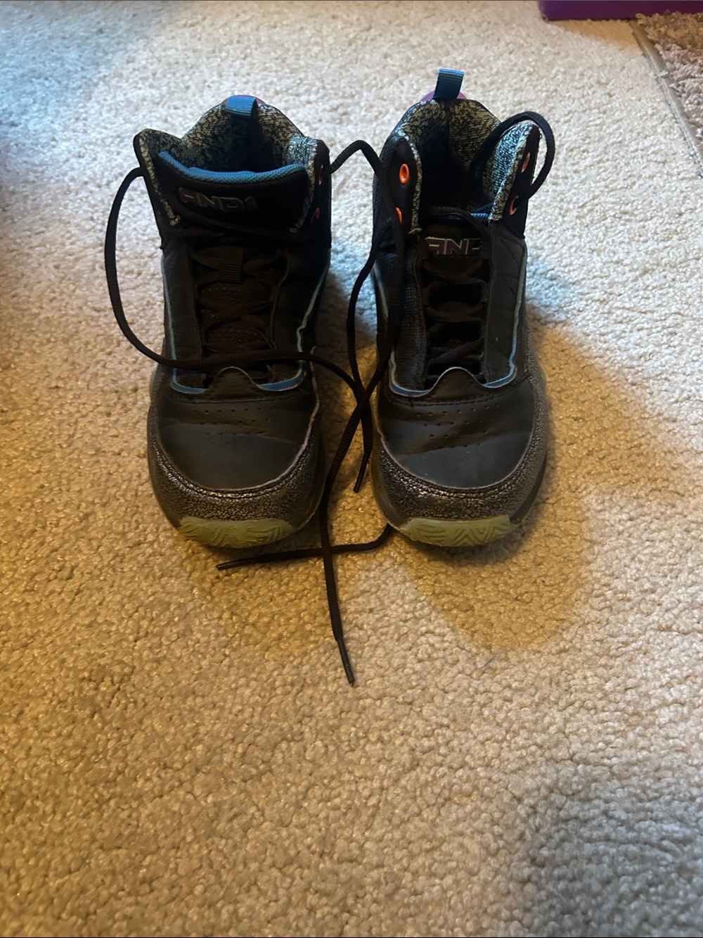 Kids Black and Blue Athletic Shoes